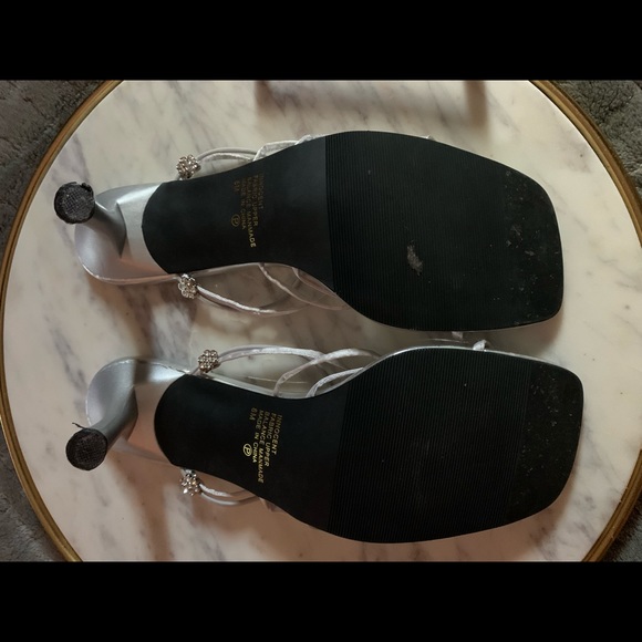 PRIMA Silver Rhinestone Strappy Heeled Sandals - Picture 5 of 5